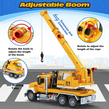 Камион с кран със звук и светлина - инерционен