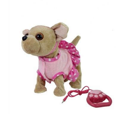 Ходещо плюшено куче чихуахуа с повод 