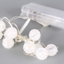 Коледни 10 LED лампички - топки