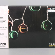 Светещи коледни топки - цветни