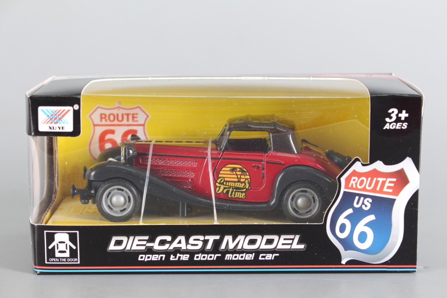 Метална ретро кола с отварящи се врати (1:32) - PULL BACK