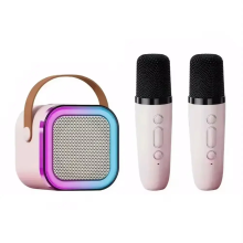 Караоке колонка с два микрофона, LED светлини и Bluetooth