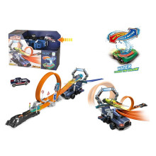 Писта с катапулт и метална кола сменяща цвета си 