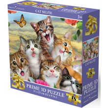 Пъзел лентикулярен 3D CAT SELFIE - 48 елемента