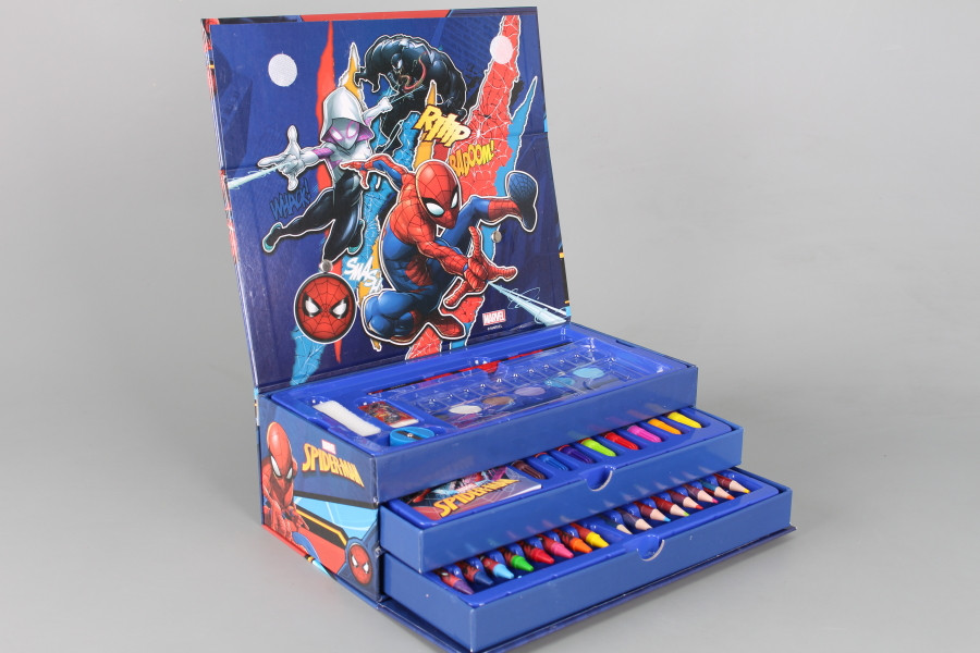 Рисувателен комплект в триетажно куфарче SPIDER - MAN