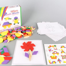 Дървен пъзел Танграм - 125 елемента