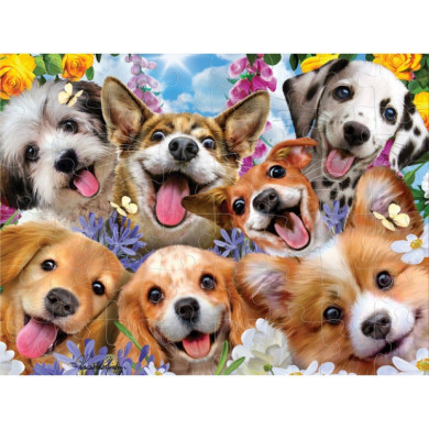 Пъзел лентикулярен 3D PUPPY SELFIE - 48 елемента