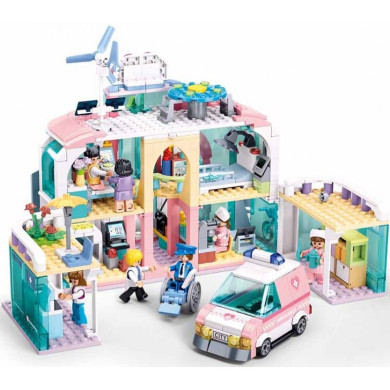 Конструктор Болница с линейка - PULL BACK - 668 елемента