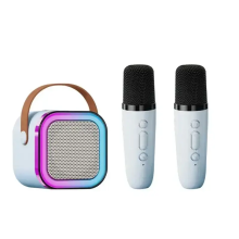 Караоке колонка с два микрофона, LED светлини и Bluetooth