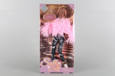 Кукла с пухкаво палто и дънки