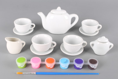 Порцеланов чаен сервиз за оцветяване