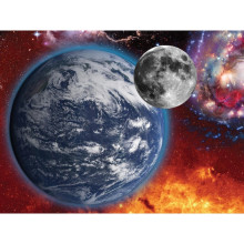 Пъзел лентикулярен 3D EARTH AND MOON - 100 елемента