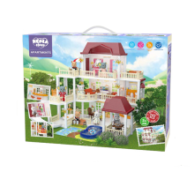 Триетажна къща за кукли и обзавеждане