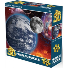 Пъзел лентикулярен 3D EARTH AND MOON - 100 елемента