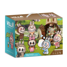 Светеща триетажна къща с 2 фигурки 