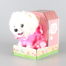 Ходещо плюшено куче френска болонка с повод 